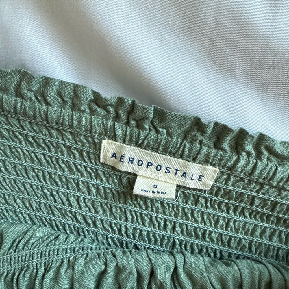 Aeropostale Sage Green Tiered Spaghetti Strap Dress - Picture 2 of 2